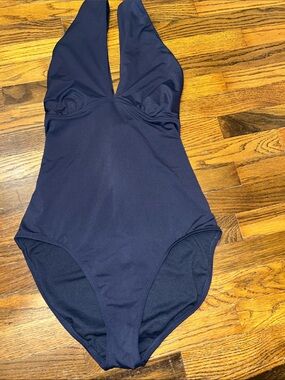 Anne Cole Swimsuit Navy One-Piece Halter